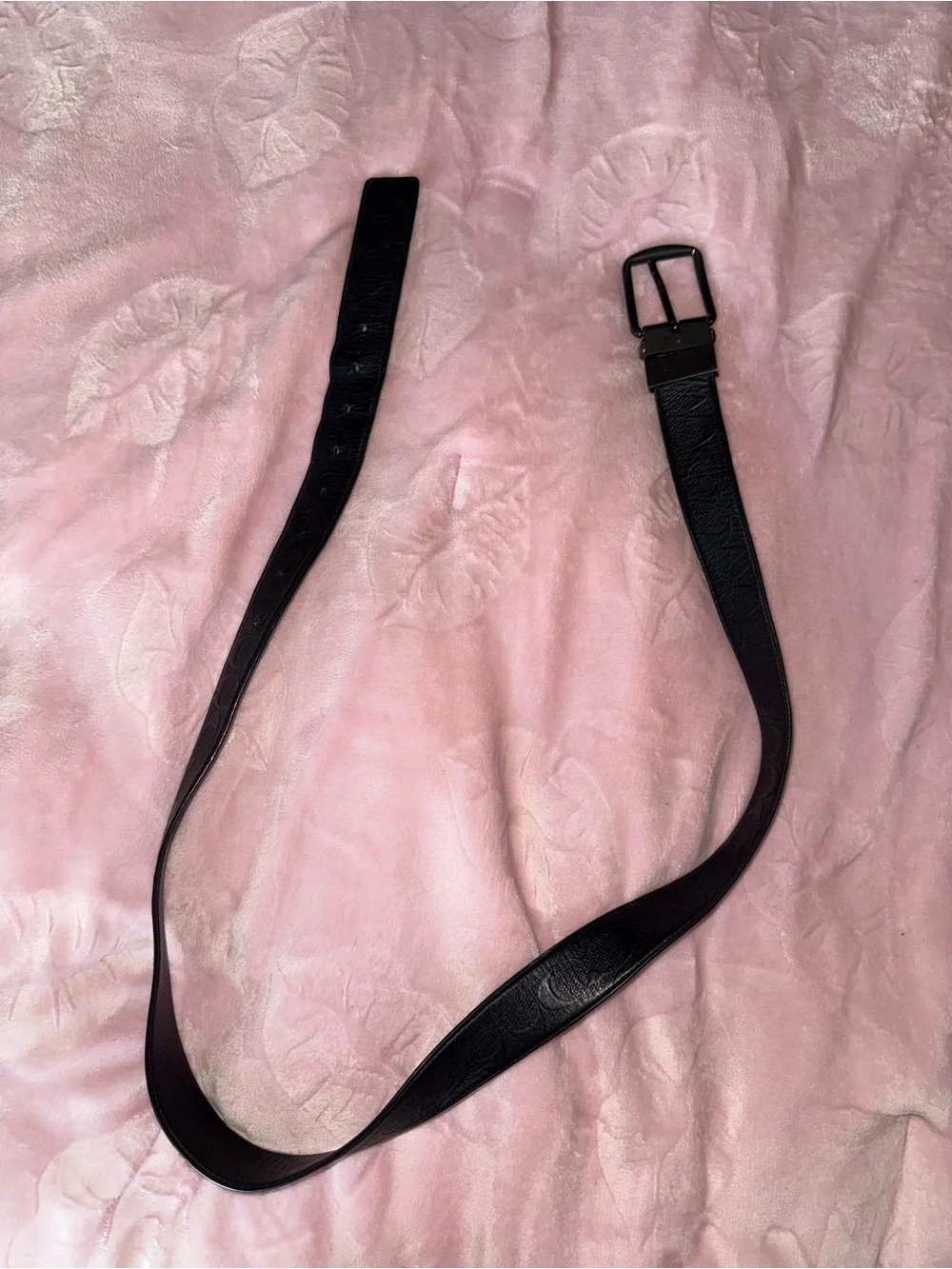Coach Black Embossed Leather Women's Belt